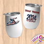Physical Item 12 oz / White Elite Kayaking Pride ~ Limited Edition 2024 "USA Excellence" ~ Customizable 12oz Wine Tumbler with Lid