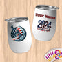 Physical Item 12 oz / White Elite Liberty Surf ~ Limited Edition 2024 "USA Excellence" ~ Customizable 12oz Wine Tumbler with Lid