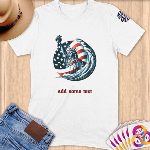 Physical Item S / White Elite Liberty Surf ~ Limited Edition 2024 "USA Excellence" ~ Personalized Softstyle T-Shirt