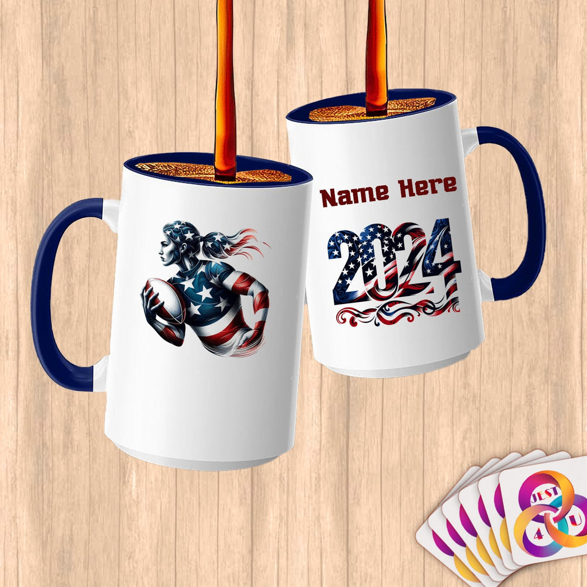 Physical Item 15oz / Blue Elite Rugby Pride ~ Limited Edition 2024 "USA Excellence" ~ Customized Large 15oz Mug
