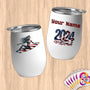 Physical Item 12 oz / White Elite Surfer Dreams ~ Limited Edition 2024 "USA Excellence" ~ Customizable 12oz Wine Tumbler with Lid