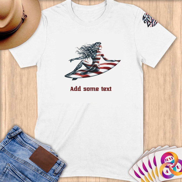 Physical Item S / White Elite Surfer Dreams ~ Limited Edition 2024 "USA Excellence" ~ Personalized Softstyle T-Shirt