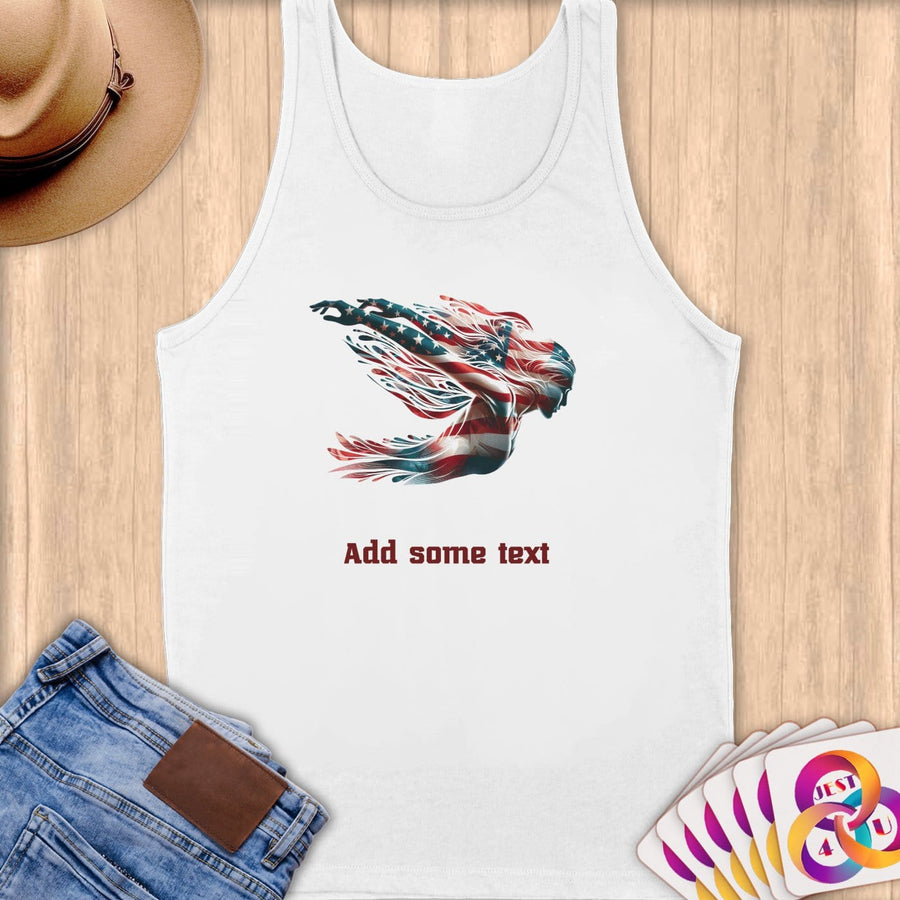 Physical Item S / White Elite Swimmer ~ Limited Edition 2024 "USA Excellence" ~ Customizable Supersoft Tank Top