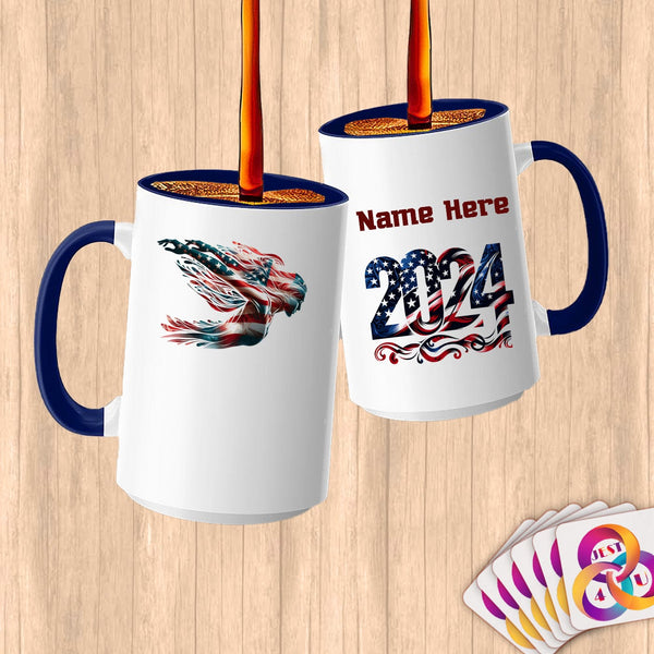 Physical Item 15oz / Blue Elite Swimmer ~ Limited Edition 2024 "USA Excellence" ~ Customized Large 15oz Mug