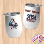 Physical Item 12 oz / White Elite Taekwondo Liberty ~ Limited Edition 2024 "USA Excellence" ~ Customizable 12oz Wine Tumbler with Lid