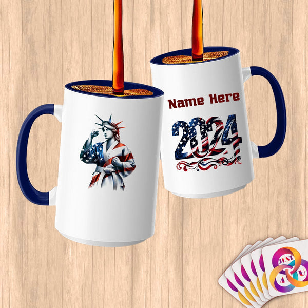 Physical Item 15oz / Blue Elite Taekwondo Liberty ~ Limited Edition 2024 "USA Excellence" ~ Customized Large 15oz Mug
