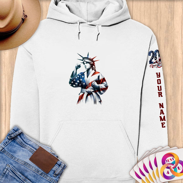 Physical Item S / White Elite Taekwondo Liberty ~ Limited Edition 2024 "USA Excellence" ~ Personalized Premium Hoodie