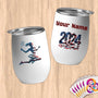 Physical Item 12 oz / White Elite USA Badminton ~ Limited Edition 2024 "USA Excellence" ~ Customizable 12oz Wine Tumbler with Lid