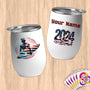 Physical Item 12 oz / White Elite USA Surfer ~ Limited Edition 2024 "USA Excellence" ~ Customizable 12oz Wine Tumbler with Lid