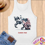 Physical Item S / White Equestrian Flows~Limited Edition 2024 "USA Excellence" ~ Customizable Supersoft Tank Top