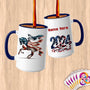 Physical Item 15oz / Blue Equestrian Gallops~Limited Edition 2024 "USA Excellence" ~ Customized Large 15oz Mug