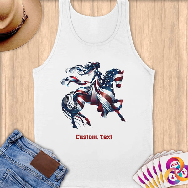 Physical Item S / White Equestrian Medal~Limited Edition 2024 "USA Excellence" ~ Customizable Supersoft Tank Top