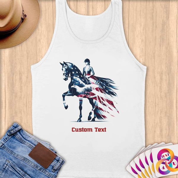 Physical Item S / White Equestrian Whisper~Limited Edition 2024 "USA Excellence" ~ Customizable Supersoft Tank Top