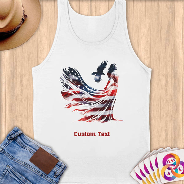 Physical Item S / White Female Patriot~Limited Edition 2024 "USA Excellence" ~ Customizable Supersoft Tank Top