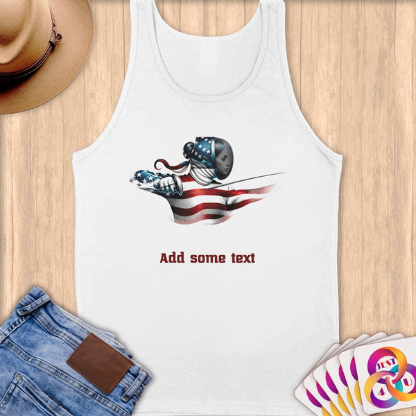 Physical Item S / White Fencing Power ~ Limited Edition 2024 "USA Excellence" ~ Customizable Supersoft Tank Top