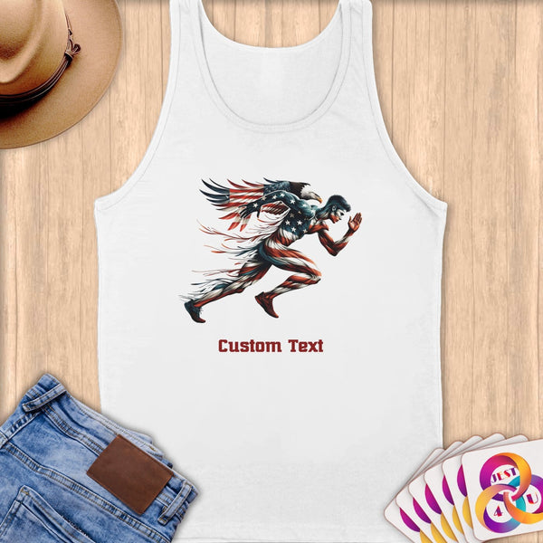 Physical Item S / White Flag Running Eagle~Limited Edition 2024 "USA Excellence" ~ Customizable Supersoft Tank Top