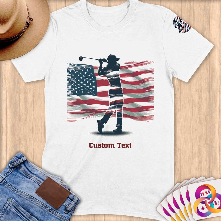 Physical Item S / White Golf Flag ~ Limited Edition 2024 "USA Excellence" ~ Personalized Softstyle T-Shirt