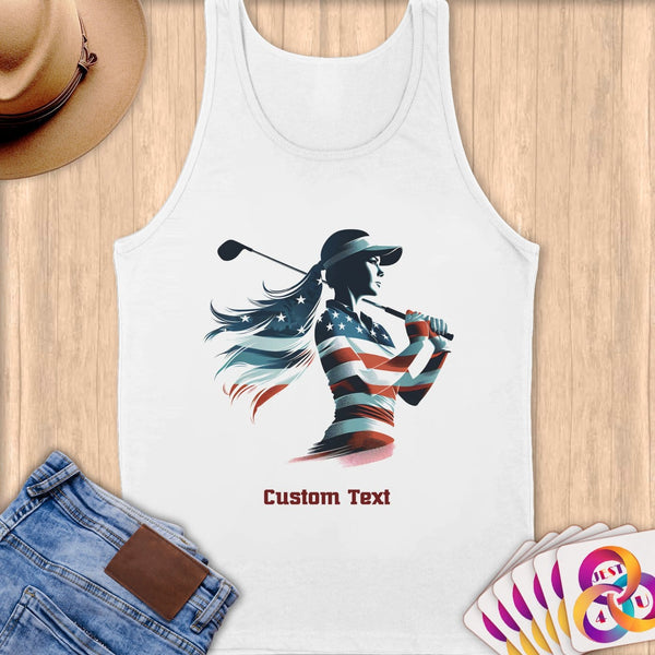 Physical Item S / White Golf Freedom ~ Limited Edition 2024 "USA Excellence" ~ Customizable Supersoft Tank Top