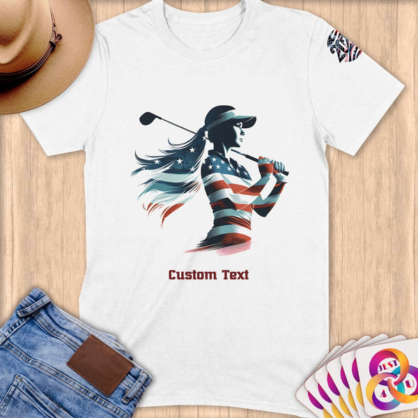 Physical Item S / White Golf Freedom ~ Limited Edition 2024 "USA Excellence" ~ Personalized Softstyle T-Shirt
