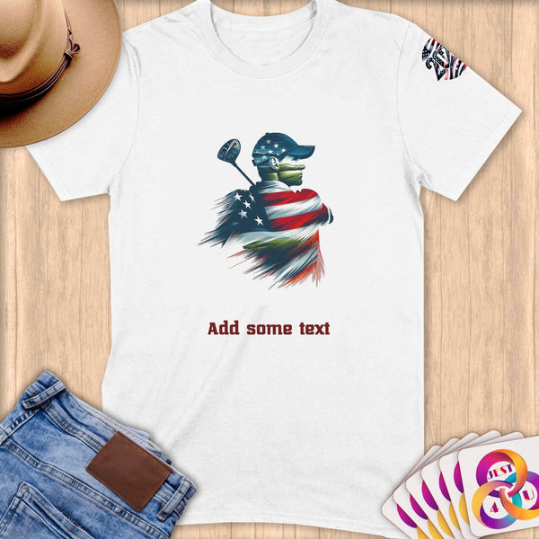 Physical Item S / White Golf Glory ~ Limited Edition 2024 "USA Excellence" ~ Personalized Softstyle T-Shirt