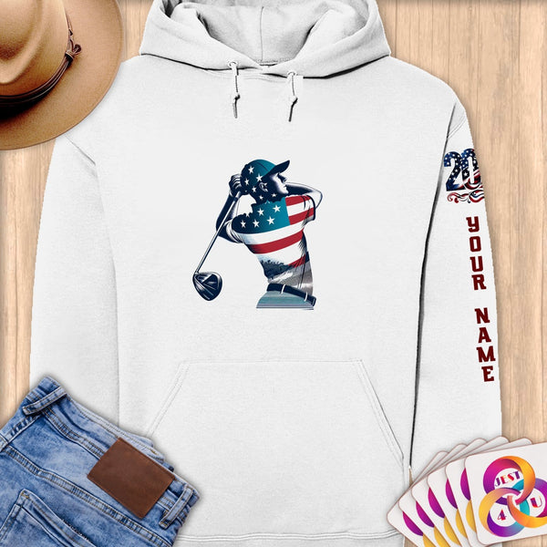 Physical Item S / White Golf Hero ~ Limited Edition 2024 "USA Excellence" ~ Personalized Premium Hoodie