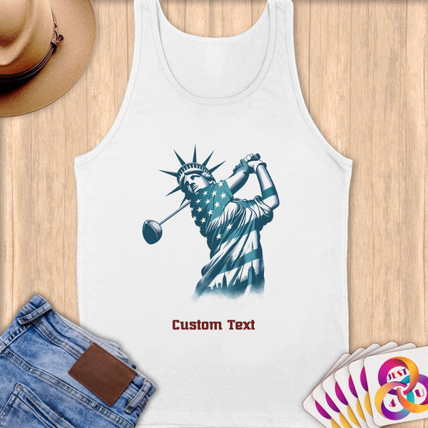 Physical Item S / White Golf Liberty Swing ~ Limited Edition 2024 "USA Excellence" ~ Customizable Supersoft Tank Top