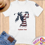 Physical Item S / White Golf Patriot ~ Limited Edition 2024 "USA Excellence" ~ Personalized Softstyle T-Shirt