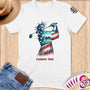 Physical Item S / White Golfing Liberty ~ Limited Edition 2024 "USA Excellence" ~ Personalized Softstyle T-Shirt