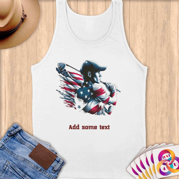 Physical Item S / White Golfing Sensation ~ Limited Edition 2024 "USA Excellence" ~ Customizable Supersoft Tank Top