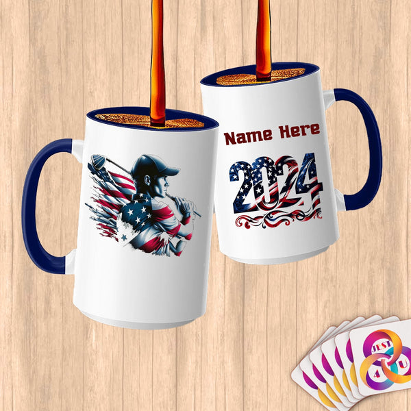 Physical Item 15oz / Blue Golfing Sensation ~ Limited Edition 2024 "USA Excellence" ~ Customized Large 15oz Mug