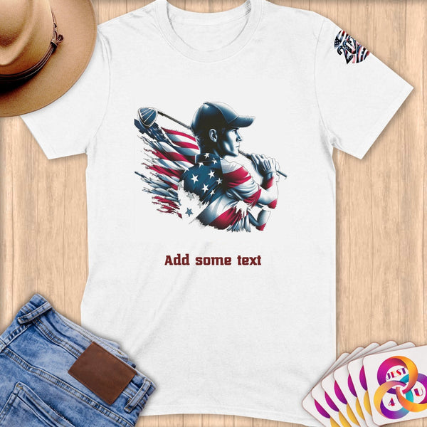 Physical Item S / White Golfing Sensation ~ Limited Edition 2024 "USA Excellence" ~ Personalized Softstyle T-Shirt