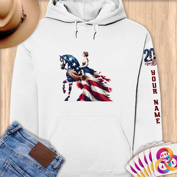 Physical Item S / White Grace and Power~Limited Edition 2024 "USA Excellence" ~ Personalized Premium Hoodie