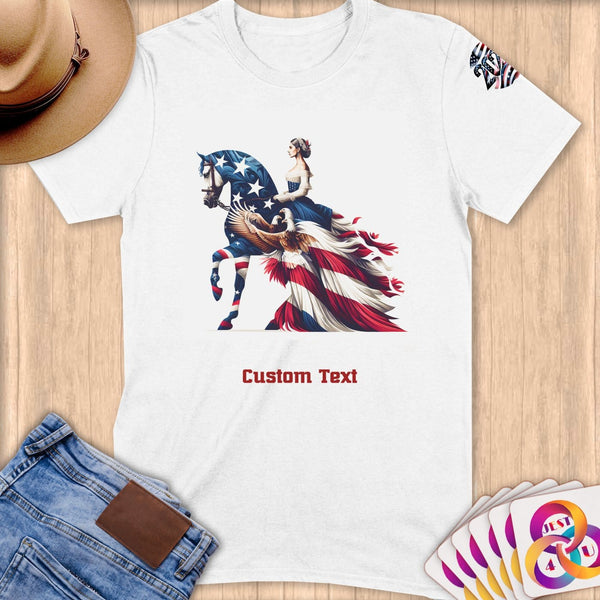 Physical Item S / White Grace and Power~Limited Edition 2024 "USA Excellence" ~ Personalized Softstyle T-Shirt