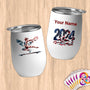 Physical Item 12 oz / White Gymnast Balance~Limited Edition 2024 "USA Excellence" ~ Customizable 12oz Wine Tumbler with Lid