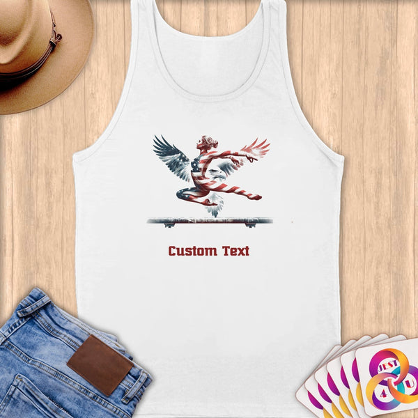 Physical Item S / White Gymnast Balance~Limited Edition 2024 "USA Excellence" ~ Customizable Supersoft Tank Top