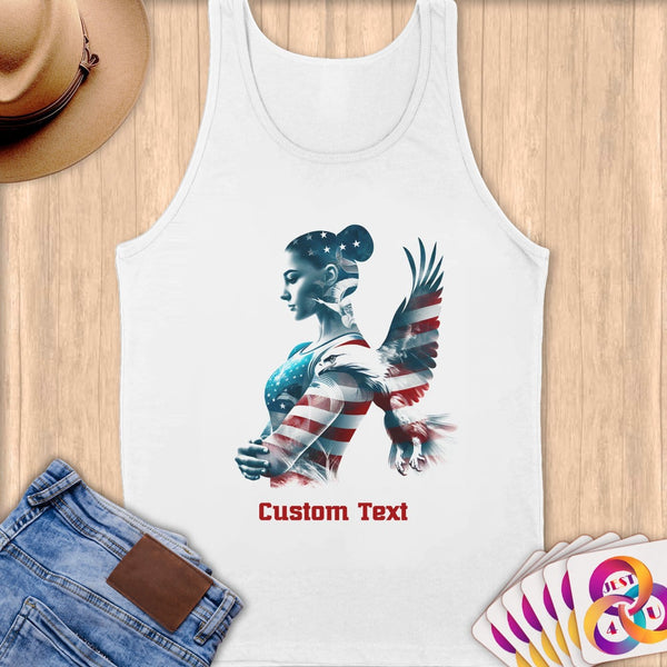 Physical Item S / White Gymnast's Reflection ~Limited Edition 2024 "USA Excellence" ~ Customizable Supersoft Tank Top