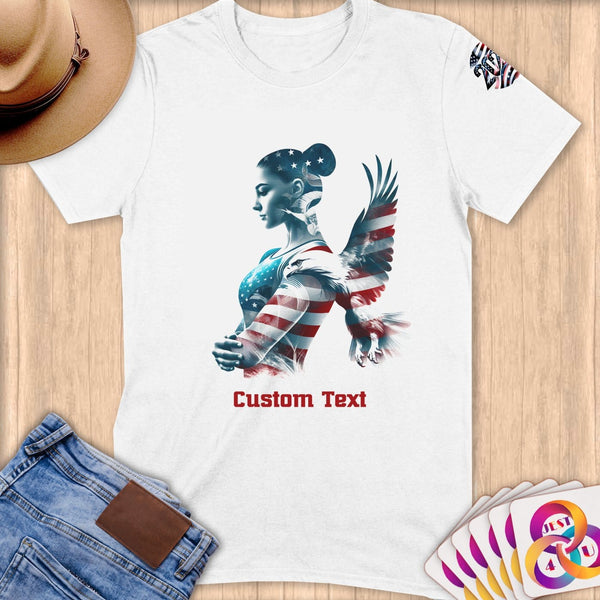Physical Item S / White Gymnast's Reflection ~Limited Edition 2024 "USA Excellence" ~ Personalized Softstyle T-Shirt