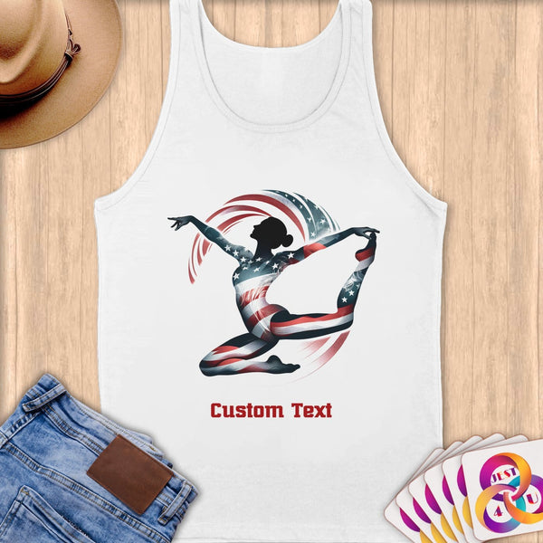 Physical Item S / White Gymnastic Elegance ~Limited Edition 2024 "USA Excellence" ~ Customizable Supersoft Tank Top
