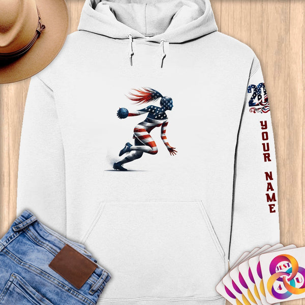 Physical Item S / White Handball Action ~ Limited Edition 2024 "USA Excellence" ~ Personalized Premium Hoodie
