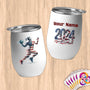 Physical Item 12 oz / White Handball Freedom ~ Limited Edition 2024 "USA Excellence" ~ Customizable 12oz Wine Tumbler with Lid
