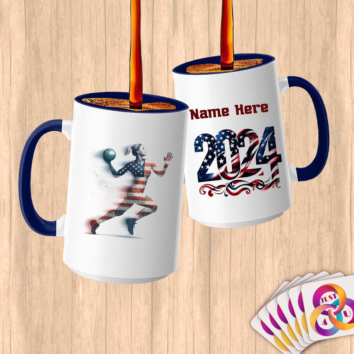 Physical Item 15oz / Blue Handball Freedom ~ Limited Edition 2024 "USA Excellence" ~ Customized Large 15oz Mug
