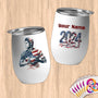 Physical Item 12 oz / White Handball Hero ~ Limited Edition 2024 "USA Excellence" ~ Customizable 12oz Wine Tumbler with Lid