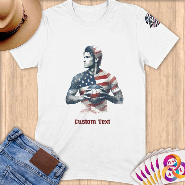 Physical Item S / White Handball Hero ~ Limited Edition 2024 "USA Excellence" ~ Personalized Softstyle T-Shirt