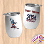 Physical Item 12 oz / White Handball Pride Statue of Liberty ~ Limited Edition 2024 "USA Excellence" ~ Customizable 12oz Wine Tumbler with Lid