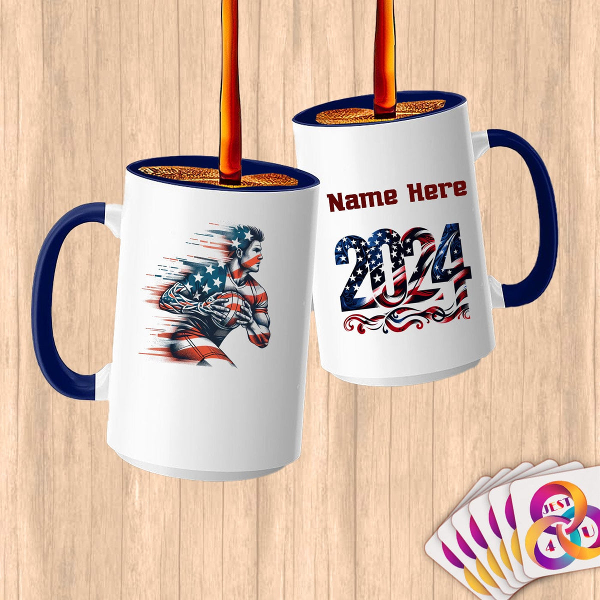 Physical Item 15oz / Blue Handball Sensation ~ Limited Edition 2024 "USA Excellence" ~ Customized Large 15oz Mug