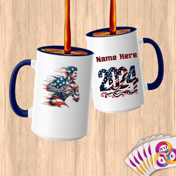 Physical Item 15oz / Blue Handball Sensation ~ Limited Edition 2024 "USA Excellence" ~ Customized Large 15oz Mug