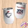Physical Item 12 oz / White High Dive Freedome~Limited Edition 2024 "USA Excellence" ~ Customizable 12oz Wine Tumbler with Lid