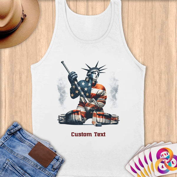 Physical Item S / White Hockey Liberty ~ Limited Edition 2024 "USA Excellence" ~ Customizable Supersoft Tank Top