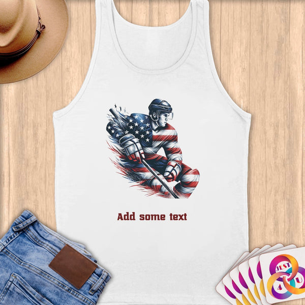 Physical Item S / White Hockey Power ~ Limited Edition 2024 "USA Excellence" ~ Customizable Supersoft Tank Top