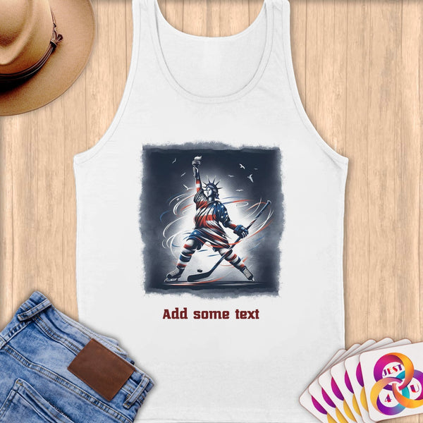 Physical Item S / White Hockey Power ~ Limited Edition 2024 "USA Excellence" ~ Customizable Supersoft Tank Top